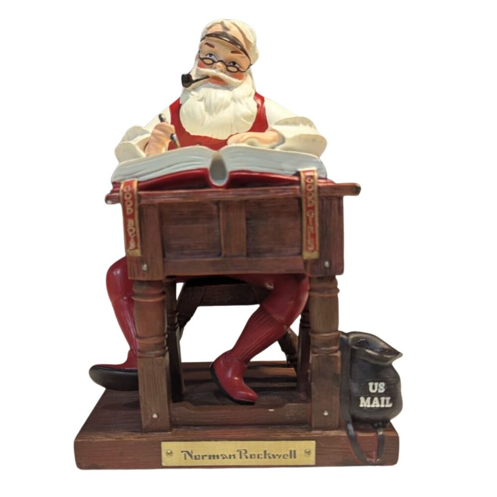 Norman Rockwell Santa “Good Boys & Good Girls” Figurine | Licensed Holiday Colle - Picture 2 of 6